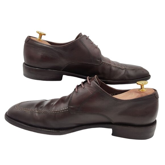 Vintage Salvatore Ferragamo Italy Men's 11 Dark Brown Leather Dress Shoes Oxford - Picture 11 of 16